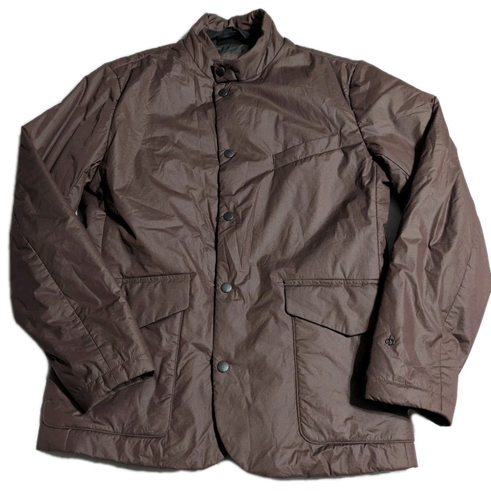 Rag & Bone NY Primaloft Insulated Jacket Mens XS Brown Snap Front Tech Coat